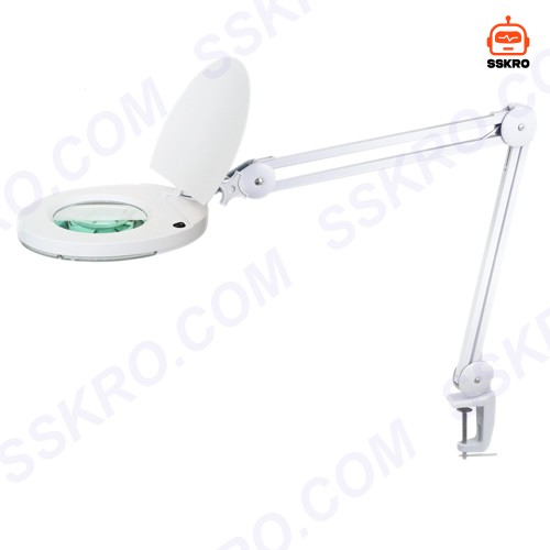 โคมไฟ LED แว่นขยาย 5 Diopter (5D หรือ 2.25เท่า) 8วัตต์ เลนส์กระจก ขนาด 5นิ้ว แบบหนีบโต๊ะ รุ่น/รหัส CADIK 5D-8W รูปที่ 1