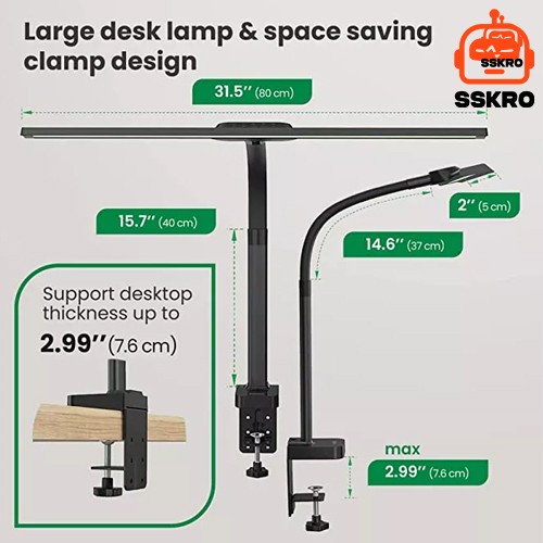 36Watt 2400LM โคมไฟตั้งโต๊ะ LED พร้อมแคลมป์ Touch And Tomote control ไฟสำนักงานขนาดใหญ่ Bright Auto Dimming สำหรับ Workbench Studio โต๊ะทำงาน จอมอนิเตอร์ คอมพิวเตอร์ สถาปนิ รุ่น/รหัส DL-H01 รูปที่ 17