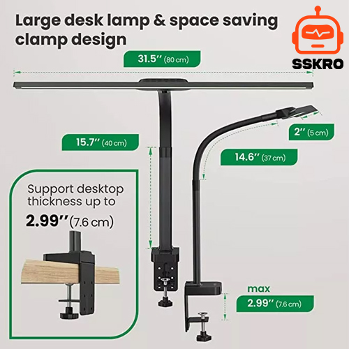 36Watt 2400LM โคมไฟตั้งโต๊ะ LED พร้อมแคลมป์ Touch And Tomote control ไฟสำนักงานขนาดใหญ่ Bright Auto Dimming สำหรับ Workbench Studio โต๊ะทำงาน จอมอนิเตอร์ คอมพิวเตอร์ สถาปนิ รุ่น/รหัส DL-H01 รูปที่ 14