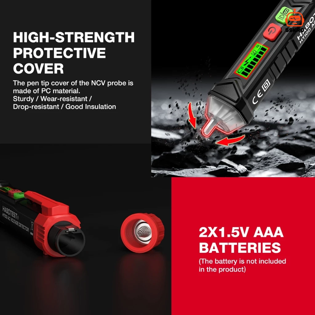 HABOTEST HT100 ปากกาทดสอบแรงดันไฟฟ้ากระแสสลับ (AC Voltage Detector) รุ่น/รหัส HT100 รูปที่ 7