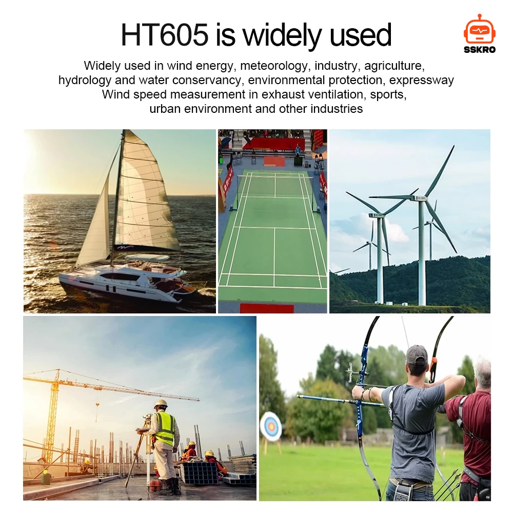 HABOTEST HT605 เครื่องวัดความเร็วลมดิจิทัลขนาดพกพา (Digital Anemometer) รุ่น/รหัส HT605 รูปที่ 4