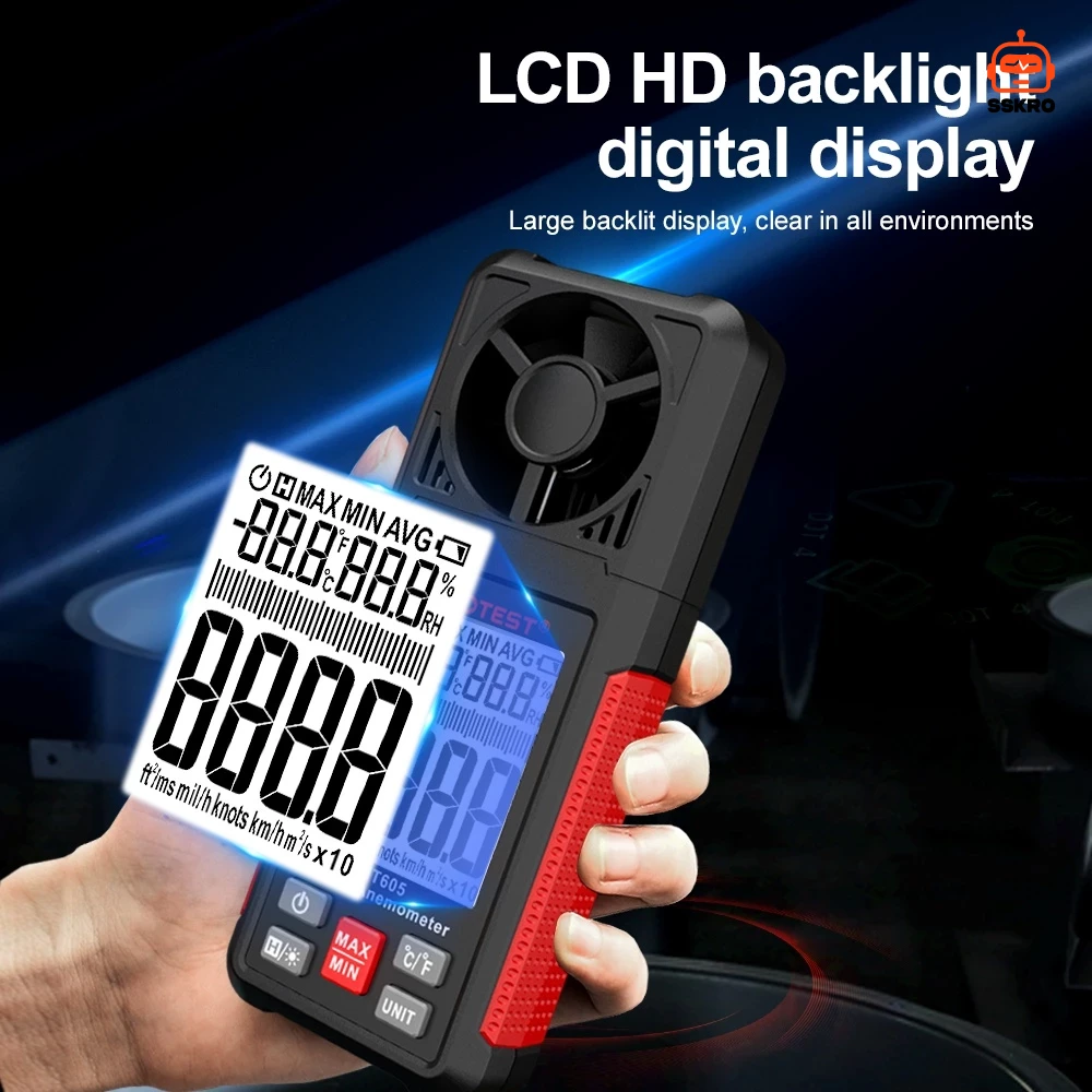 HABOTEST HT605 เครื่องวัดความเร็วลมดิจิทัลขนาดพกพา (Digital Anemometer) รุ่น/รหัส HT605 รูปที่ 10