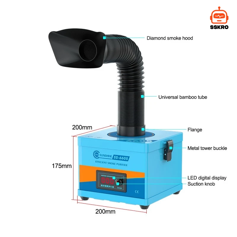 SUNSHINE SS-6605 High efficiency smoke purifier เครื่องดูดควันและกรองอากาศประสิทธิภาพสูง ดูดแรงสูง รุ่น/รหัส SS-6605 รูปที่ 4
