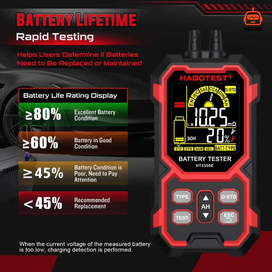 เครื่องทดสอบแบตเตอรี่อัจฉริยะ HABOTEST HT3500E Battery Tester (8-30V) รุ่น/รหัส HT3500E รูปที่ 7