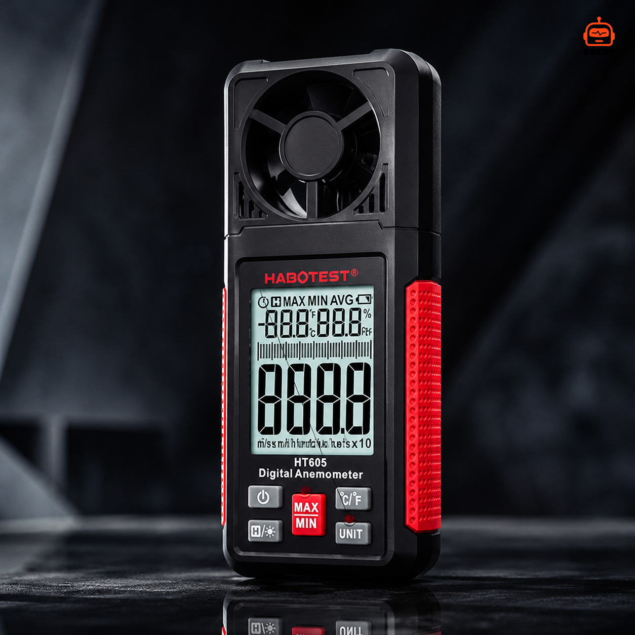 HABOTEST HT605 เครื่องวัดความเร็วลมดิจิทัลขนาดพกพา (Digital Anemometer) รุ่น/รหัส HT605 รูปที่ 1