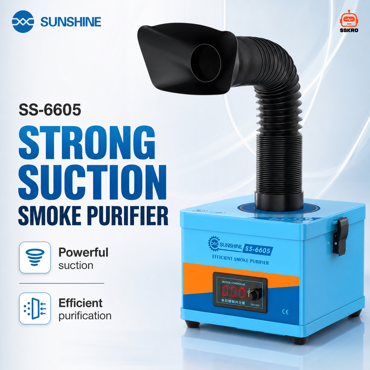 SUNSHINE SS-6605 High efficiency smoke purifier เครื่องดูดควันและกรองอากาศประสิทธิภาพสูง ดูดแรงสูง รุ่น/รหัส SS-6605 รูปที่ 1