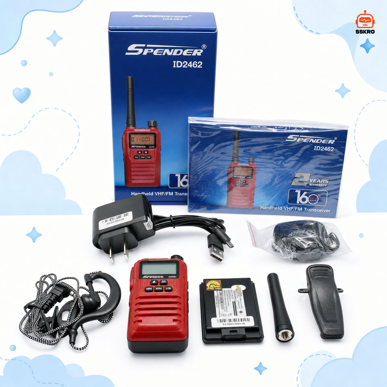 วิทยุสื่อสาร SPENDER ID2462 เครื่องแดงขนาดเล็ก 0.5 วัตต์ 160 ช่องความถี่หลัก รับส่งได้ไกล 1-3 กม  เครื่องที่มีทะเบียนถูกต้องตามกฎหมาย แต่ ได้รับการยกเว้นใบอนุญาตให้มีและใช้ (ไม่ต้องขอใบอนุญาต) รุ่น/รหัส ID2462 รูปที่ 4